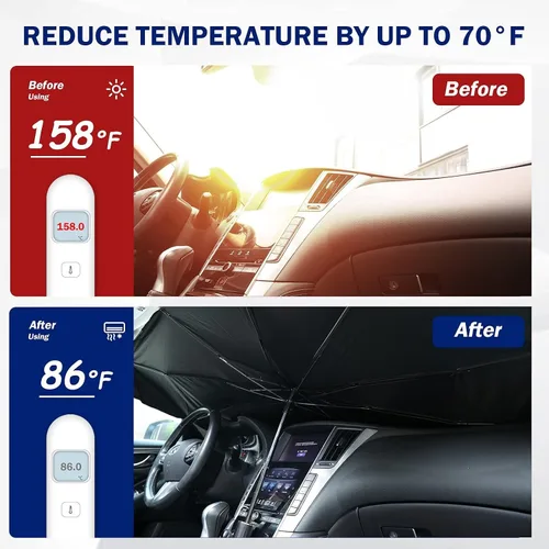Vista 5 de for Chevrolet Cruze 2016-2019,Car Windscreen Sunshade,Front Window UV UmbrellaHeat-Insulating Foldable Parasol