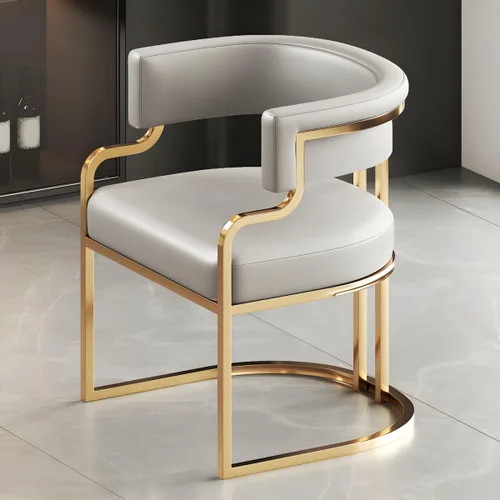 Vista 55 de Sillas de comedor de cocina para interiores, silla lateral tapizada para el hogar, silla con brazo de respaldo bajo, silla de comedor con piel