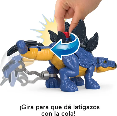 Vista 3 de Fisher-Price Imaginext Jurassic World - Juego de figuras de dinosaurio de Estegosaurio y Dr. Alan Grant para juegos de simulación preescolares niños