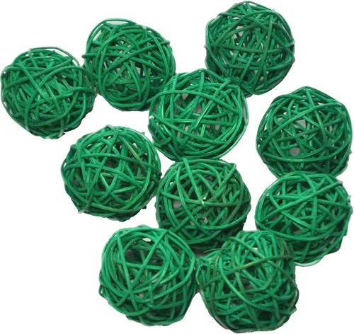 Vista 72 de 20 bolas de mimbre de ratán para decoración de mesa de boda, fiesta de Navidad (diámetro de 1.2 pulgadas, negro)