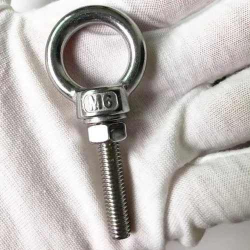 Vista 3 de Perno de ojo de hombro M6, paquete de 5 pernos de ojo de acero inoxidable de 1/4 de pulgada, accesorios de tornillo de alta resistencia, incluyen