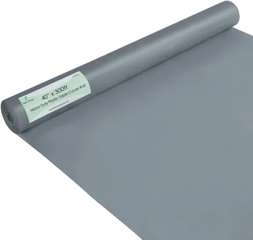 Vista 50 de Rollo de plástico para cubierta de mesa color verde manzana, 40 pulgadas x 100 pies, rollo de plástico resistente para cubierta de mesa de banquetes