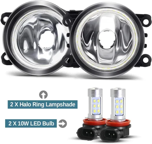 Vista 2 de Luces antiniebla con anillo de halo 2 en 1 para Honda 12-14 CR-V, 12-15 Pilot, 13-15 Accord Coupe, Crosstour, CR-Z, Acura 10-15 RDX, 13-14 ILX