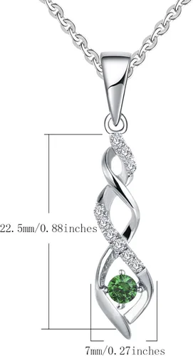 Vista 3 de JO WISDOM Collar con colgante de corazón de plata de ley 925 con circonita cúbica AAA