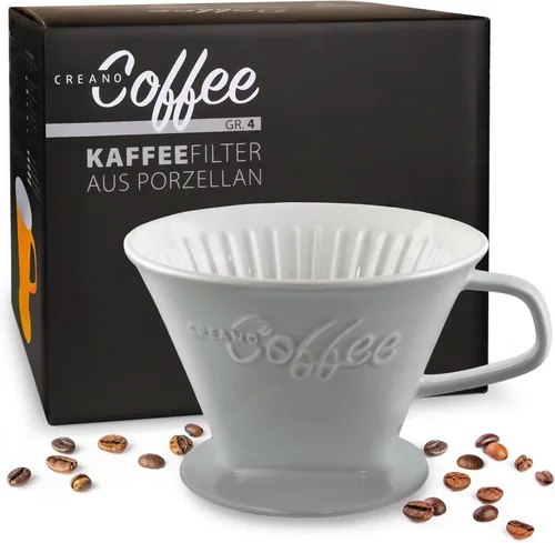 Vista 8 de Creano XXL gotero de café de porcelana azul - cafetera de cono de cerámica - cafetera de café vertida - tamaño del filtro 4 - calidad enorme