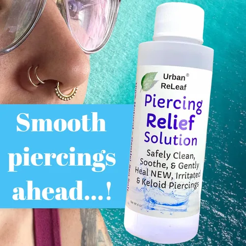 Vista 5 de Set Urban ReLeaf Piercing Bump Shrinking Drops & Piercing Relief Solution ! Cuidado posterior suave y eficaz. Ayuda rápida para piercings irritados