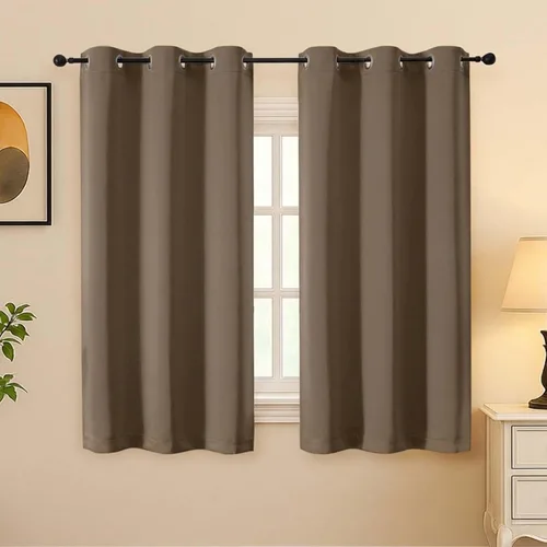 Vista 125 de Simplebrand Juego de 2 paneles de cenefa aguamarina para ventana de cocina de 14 pulgadas de largo, cortinas de oscurecimiento de habitación