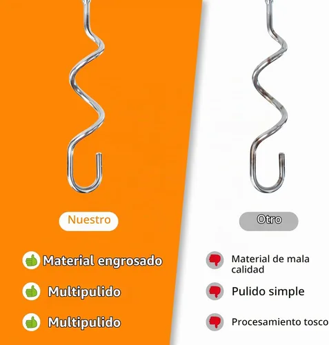 Vista 6 de 2 piezas de gancho de masa para batidora de mano, accesorios de acero inoxidable compatibles con batidora de mano kitchenAid, accesorios de repuesto