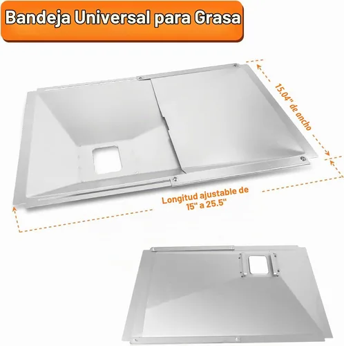 Vista 3 de Utheer Bandeja de grasa universal con bandeja de captura y forro de aluminio para Nexgrill, Charbroil, Cuisinart, Dynaglo, Kenmore, BHG, Master