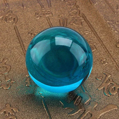 Vista 3 de Yosoo Health Gear Bola de cristal azul real, bola de cristal con base de soporte, esfera curativa de cristal de cuarzo azul real raro asiático
