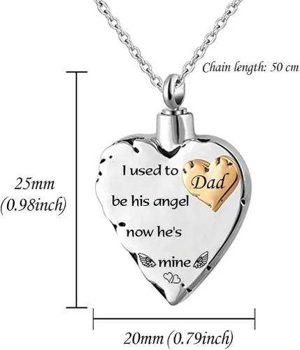 Vista 2 de Misyou - Collar con colgante de corazón de acero inoxidable y 12 piedras natales