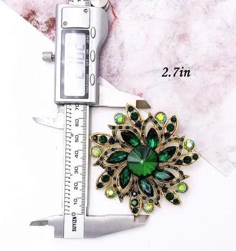 Vista 3 de LAXPICOL Broche de flores elegantes de cristal austriaco vintage para mujer