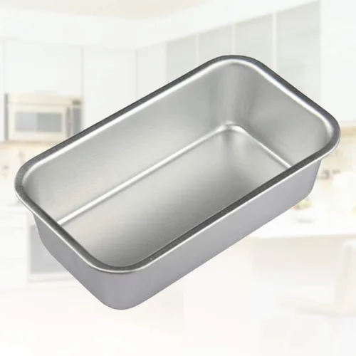 Vista 6 de Hemoton Molde de pan antiadherente rectangular de aleación de aluminio, 4 piezas, moldes para pan, tostadas, brownie, herramientas para hornear