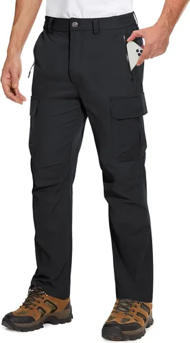 Vista 2 de TACVASEN Pantalones de trabajo para hombre, resistentes al agua, antidesgarros, de secado rápido, para senderismo, viajes, exteriores, con 5