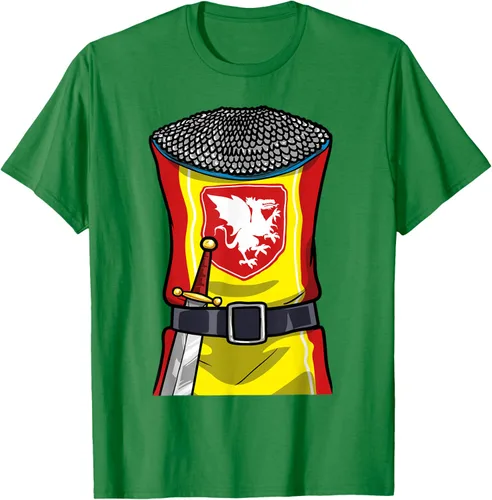 Vista 4 de Disfraz medieval de caballero de Halloween, camiseta para niños con espada de armadura, Negro, S