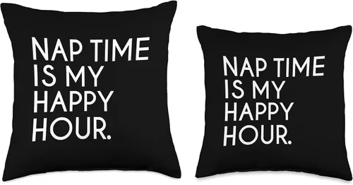 Vista 3 de Nappers Unite 600 time is My Happy Hour Funny Napper - Almohada de 16 x 16 pulgadas, multicolor