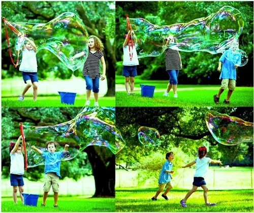 Vista 6 de BUBBLETHING Original Big Bubbles Wand & Mix para solución de burbujas de 2.7 galones
