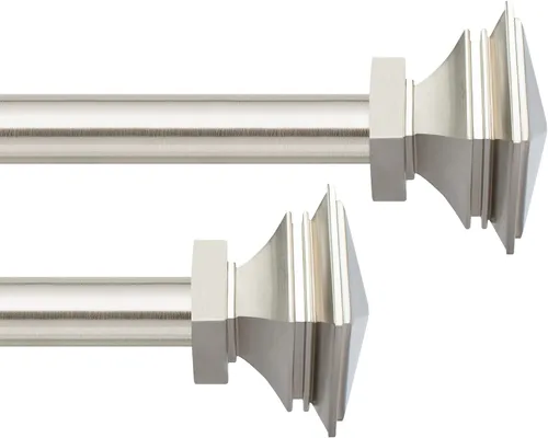 Vista 41 de Deco Window - Varilla ajustable para cortinas para ventanas de 18 a 44 pulgadas, poste de hierro de 1 pulgada extendible de alta resistencia