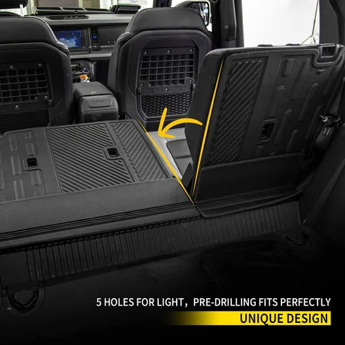 Vista 3 de Tapete de carga compatible con Ford Bronco 2021, 2022, 2023, 2024, 2025, protector de asiento trasero, forro de carga para maletero y accesorios