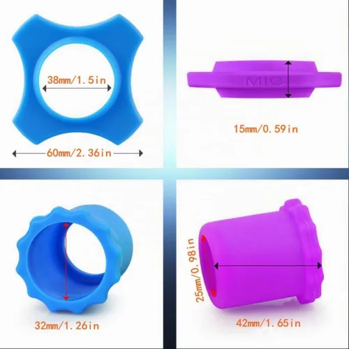 Vista 3 de Juego de 6 anillos antideslizantes de silicona para micrófono