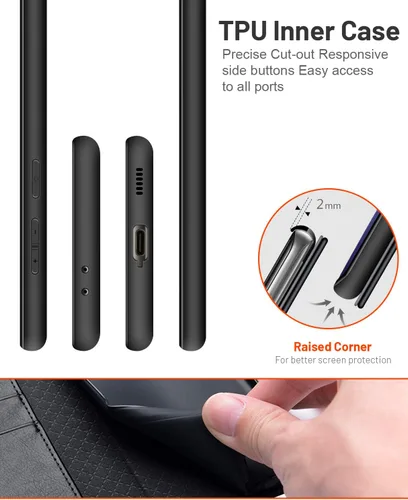 Vista 5 de OCASE - funda cartera compatible con Galaxy S21 5G, 6.2 pulgadas