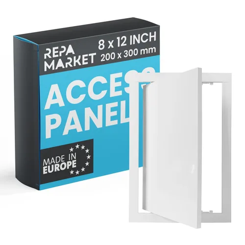 Vista 10 de Repa Market Panel de acceso de pared de 6 x 6 pulgadas para paneles de yeso, placa de plástico ABS blanco para cubrir agujeros de pared, panel