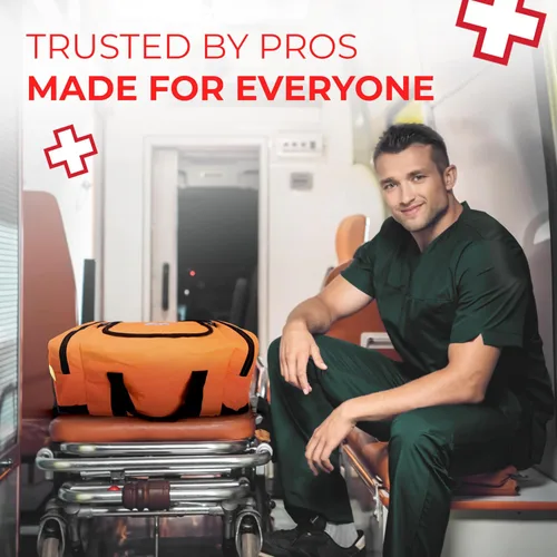 Vista 7 de Ever Ready First Aid Kit de primera respuesta completamente abastecido, naranja