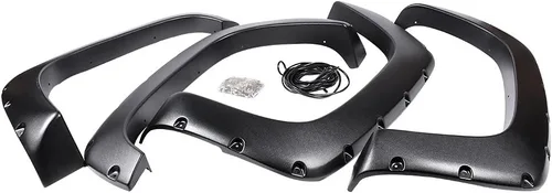 Vista 5 de Guardabarros estilo remache de bolsillo compatibles con Chevy GMC C/K 1500 1988-1998 Juego de 4 piezas de color negro texturizado