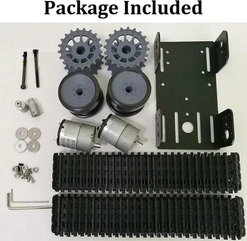 Vista 6 de SmaringWing Kit profesional de plataforma de coche con 2 motores de CC de alto par, modelo eduaccional Caterpillar Robotic Crawler Sciences