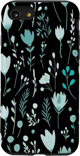Vista 18 de Teal Floral Flowers Wildflowers Garden Botanical Love Case for iPhone 17