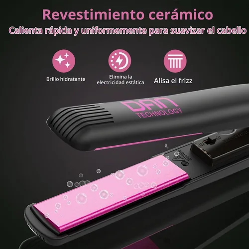 Vista 5 de DAN Technology Plancha plana de cerámica de 1 pulgada, plancha de pelo de temperatura ajustable de 500 grados, calentamiento rápido, doble voltaje