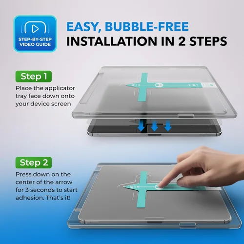 Vista 4 de Deppa Protector de pantalla para iPad Air de 11 pulgadas M4/M3/M2 (2026/2025/2024, 8ª/7ª/6ª generación) con kit de fácil instalación, compatible