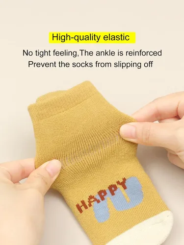 Vista 2 de Calcetines de agarre antideslizantes para bebés y niños pequeños, cálidos, gruesos, antideslizantes, calcetines para niñas y niños recién nacidos, 6