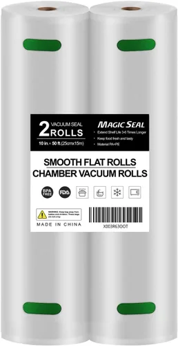 Vista 4 de Magic Seal Sellador al vacío + rollos de sellado al vacío de cámara lisa (10 x 50 pies, 2 rollos)