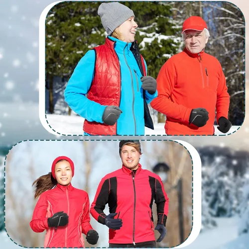 Vista 4 de Newcotte 3 pares de guantes de invierno ligeros para correr para pantalla táctil, forro cálido, guantes térmicos para clima frío para hombres