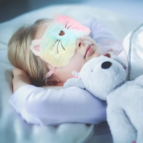 Vista 5 de SATINIOR Paquete de 6 máscaras de unicornio para dormir, diseño de arcoíris