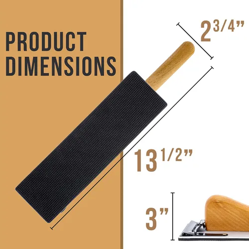 Vista 3 de TCP Global Lijadora Longboard con mango de madera de 10.75 pulgadas de largo, lijadora de bloque, bloques de lijado de carrocería automática, bloque