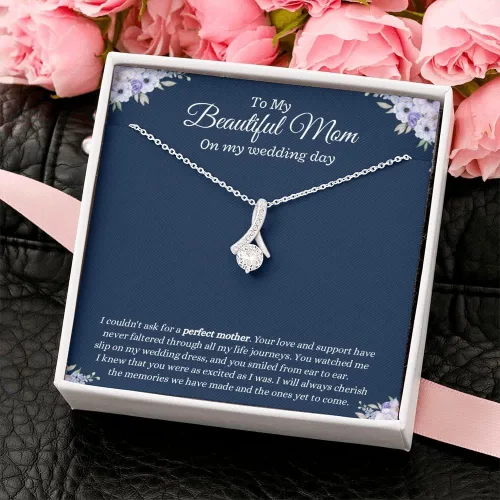 Vista 2 de To My Beautiful Mom On Wedding Day Perfect Mother from Daughter Girl, Novia, Novio, Matrimonio, Familia, Padres, Amor Regalos para mujeres, Joyería