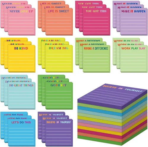 Vista 55 de Yinder 12 notas adhesivas inspiradoras, bonitas notas adhesivas motivacionales, regalos de agradecimiento a los empleados, a granel para profesores