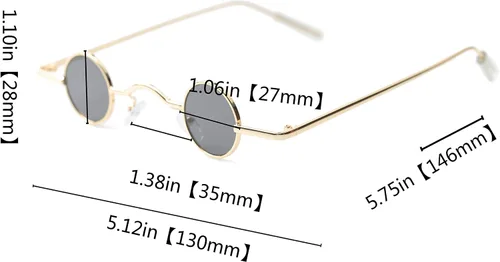 Vista 5 de Sopaila Gafas de sol hippie polarizadas redondas vintage pequeñas gafas de sol Steampunk