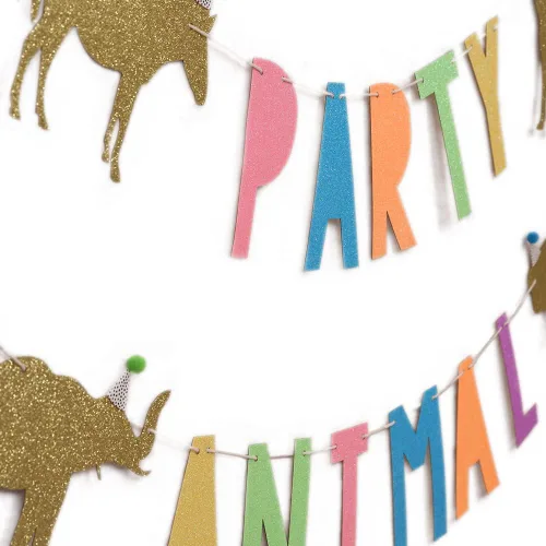 Vista 5 de WAOUH Cartel de cumpleaños de animales para fiestas, decoración de fiesta de zoológico y circo para baby showers, accesorios de fotos brillantes