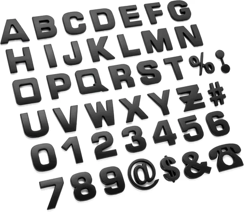 Vista 13 de Lamoutor 43 calcomanías de letras para emblema de automóvil, calcomanía de símbolo de números cromados 3D