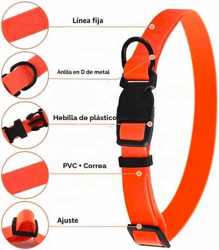 Vista 4 de Collar de silicona negra para perros, collares de goma de PVC de plástico impermeable, lavable con hebilla de liberación rápida, collares para Negro