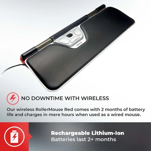 Vista 7 de Contour Design RollerMouse Red Plus Wireless - Ratón ergonómico inalámbrico para computadora portátil y de escritorio, mouse ambidiestro