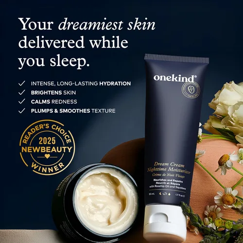 Vista 2 de Onekind Hidratante de noche para rostro, crema hidratante de ensueño para arrugas, crema de noche para mujeres antienvejecimiento con escualano