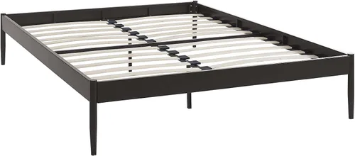 Vista 4 de Modway Elsie - Base de cama de metal con soporte de tablillas, tamaño King, color marrón