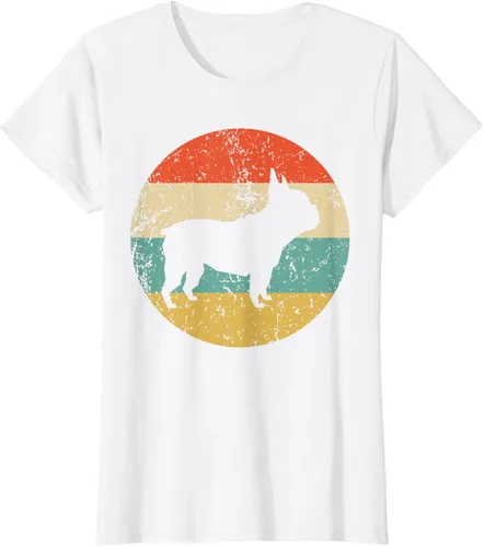 Vista 25 de Camiseta de perro retro de Bulldog Francés Negro