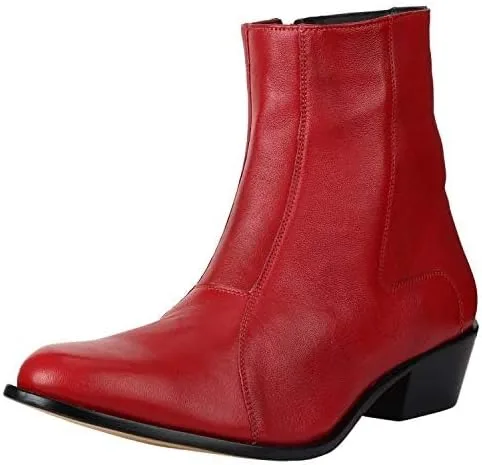 Vista 2 de LIBERTYZENO Botas de vestir retro de tobillo alto para hombre con estampado de serpiente y cuero liso para Navidad