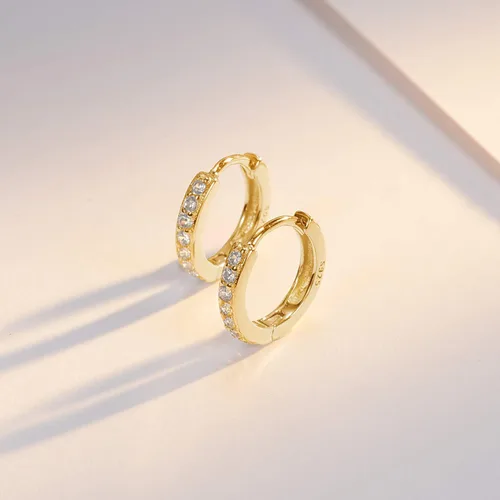Vista 4 de SWEETV Aretes de aro de plata de ley 925 para mujeres y niñas, pequeños aretes de aro para cartílago