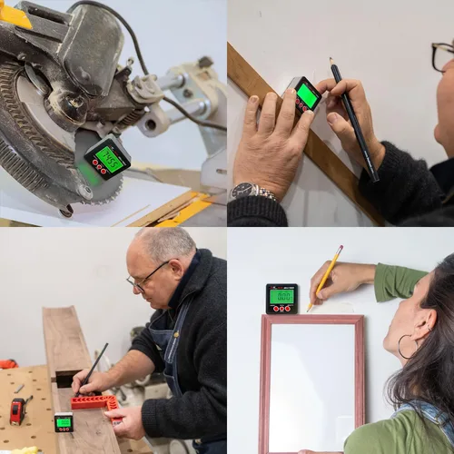 Vista 9 de S&F STEAD & FAST Medidor digital de ángulo inclinómetro transportador magnético cubo ángulo caja de nivel con base magnética y retroiluminación bajo